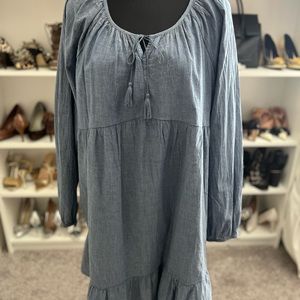 Time and Tru Blue Chambray Sundress / Size XL